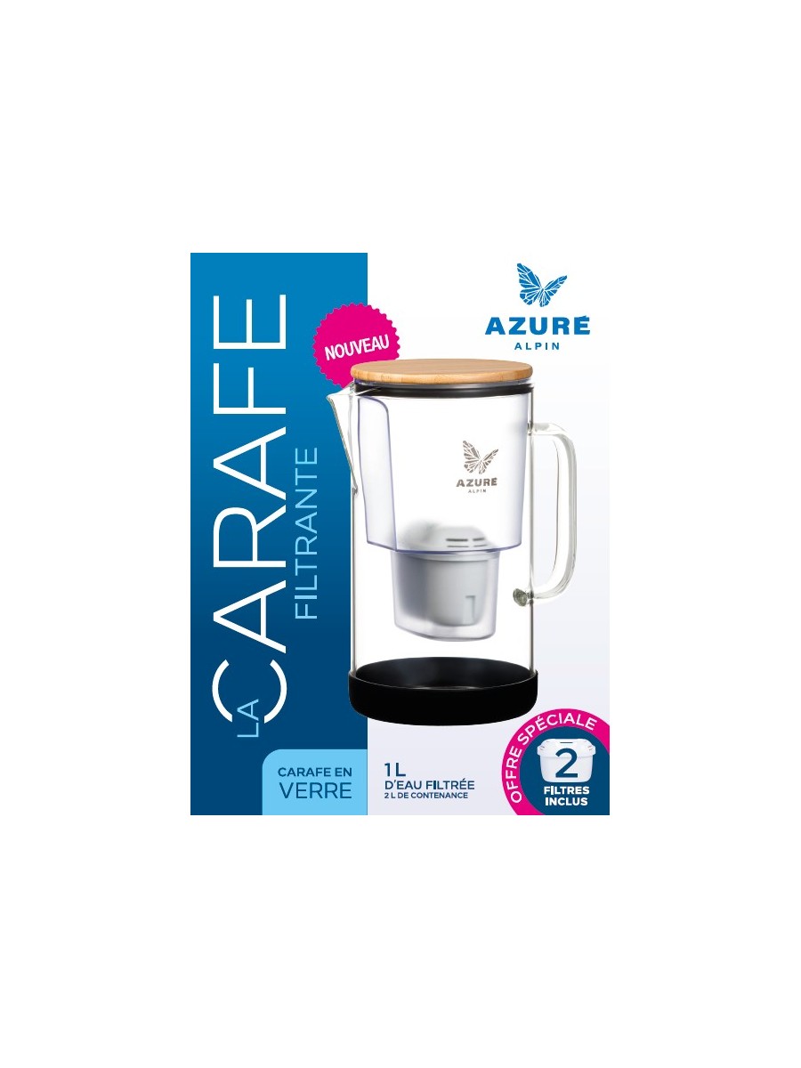 La Carafe filtrante en verre Azuré Alpin (2 tailles)